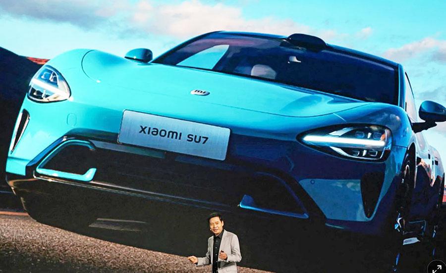 Главная новинка китайского автопрома 2024 г. — электрический седан Xiaomi SU7