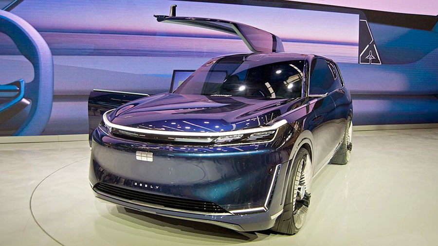 В Китае представлен роскошный шестиместный гибридный кроссовер Geely Galaxy M9 с запасом хода 1500 км