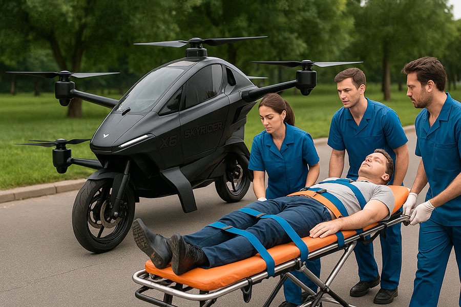 Надоело стоять в пробках? Пересядь на летающий трицикл Skyrider X6