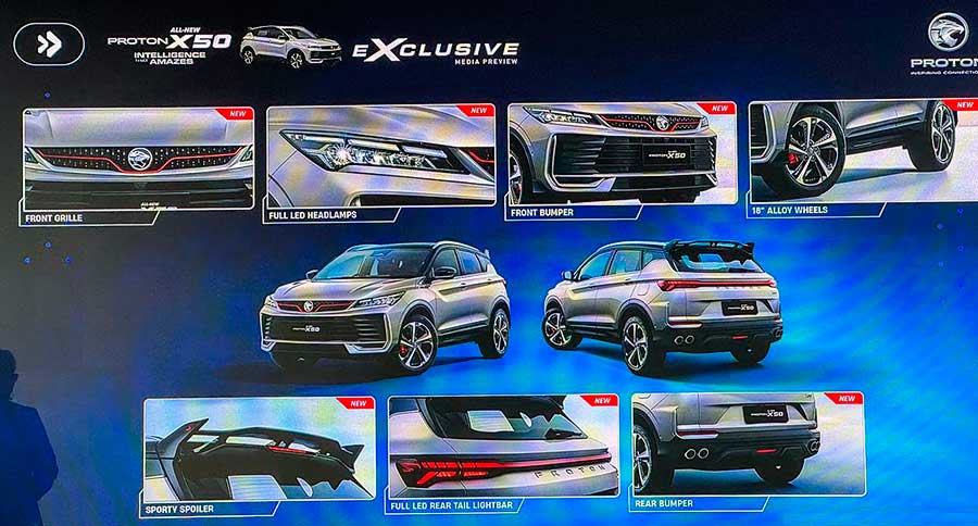 Кроссовер Geely Proton X50 образца 2025: новый мотор, улучшенный дизайн