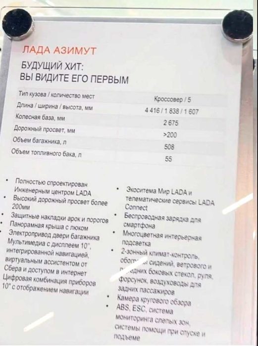 «АвтоВАЗ» готовится к выпуску кроссовера Lada Azimut с революционным оснащением